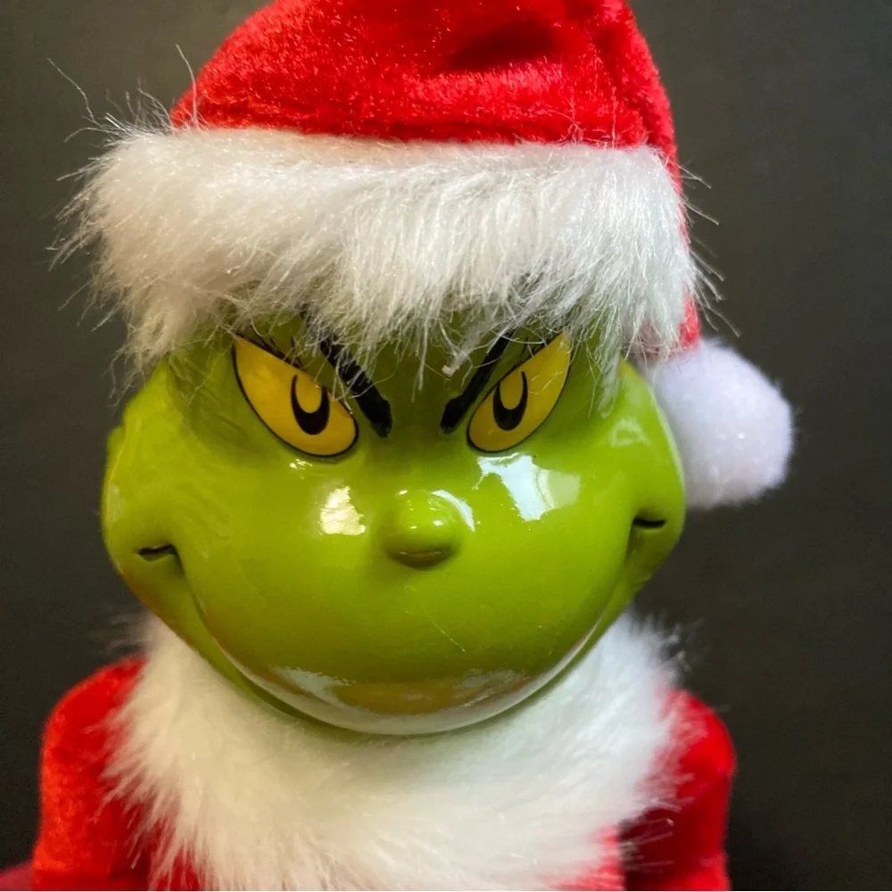 THE GRINCH Dr Seuss w/ Turkey Wood Nutcracker Santa 11” New Grinchmas - Picture 7 of 11